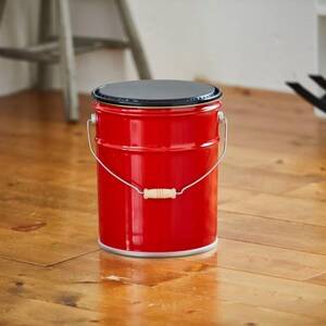 スツール風ペール缶(レッド)クッション付き_雑貨・日用品 椅子・チェア・ソファ 家具・インテリア   雑貨・日用品  家具・インテリア _【1494527】