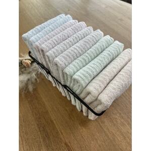 泉州タオル 透かし織りボーダータオル『くすみカラー』5色10枚セット!