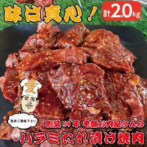 [約2.0kg]当店注文率No.1のハラミたれ漬け焼肉(甘口しょうゆ味) BBQ用に人気[配送不可地域:離島]