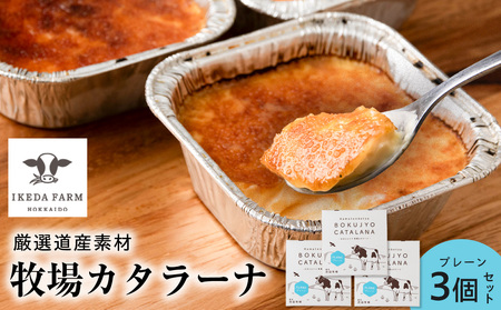 カタラーナ プレーン3個 [池田牧場] アイス 冷凍 箱入り スイーツ お菓子 デザート 北海道ふるさと納税