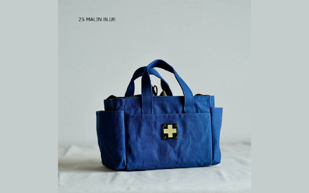 木の庄帆布 ミルクトートラウンドバッグ#25 MARIN BLUE / BALACK