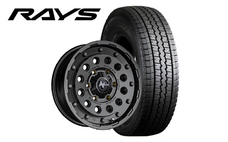 MID WHEELS NITRO POWER H12 SHOTGUN バレルブラック x スタッドレスタイヤセット TOYOTA HIACE サイズ
