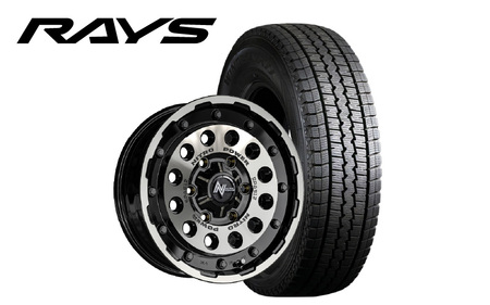 MID WHEELS NITRO POWER H12 SHOTGUN ブラッククリア/マシニング x スタッドレスタイヤセット TOYOTA HIACE サイズ
