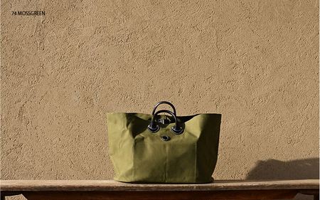 木の庄帆布 オーバルトートバッグ k-khg-obt01t-(C/#74 MOSSGREEN / モスグリーン)