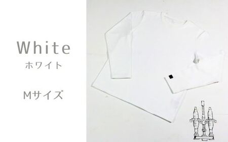 EP-52-a 東大阪繊維研究所のオーガニック超長綿 タック襟長袖Tシャツ ホワイトM(HOFI-023 )