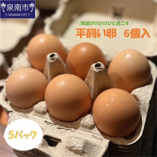 とまり木ファームの平飼い卵（6個入×5パック）【124D-002】