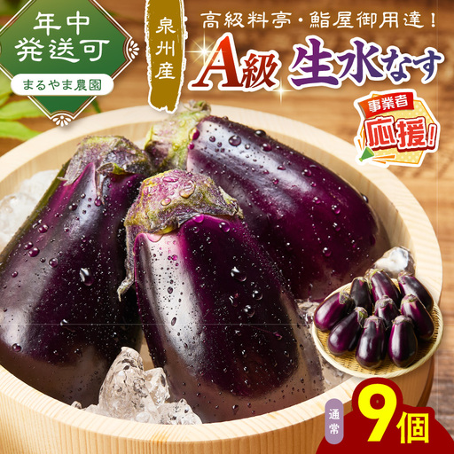 まるやま農園 泉州A級生水なす 9個入り【ふるさと納税3.0】【087D-131】