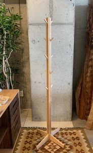 北欧調の木製ポールハンガー 160cm (メープル材) コートやカバン、帽子をオシャレに掛けられる♪ [0115]