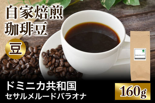 注文後に焙煎★自家焙煎珈琲豆 ドミニカ セサルメルード バラオナ ナチュラル 中深煎り 160g[豆のまま] [0485]