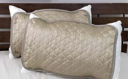 【ベージュ】シルクサテン100％ まくらパッドS【35×50cm】2枚組 枕パッド まくらパッド まくらカバー