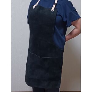 BBQ用牛革ベロア(スエード)エプロン・クロ