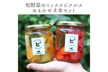 【大阪能勢特産】 旬野菜のミックスピクルス おまかせ 4本セット