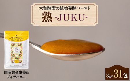 大和酵素の植物発酵ペースト 熟 -JUKU- 国産黄金生姜＆ジャラハニー 1袋(3g×31包)【1365045】