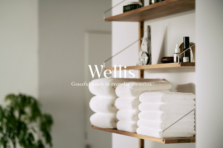 Wellis　バスタオル4枚 ナチュラルホワイト　ランドリーバッグ付き　（009_5139_01）
