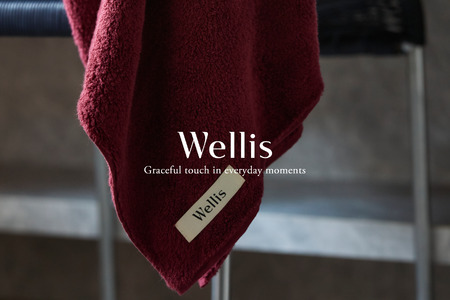 Wellis フェイスタオル2枚 ボルドー ランドリーバッグ付き (009_5142_04)