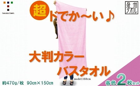 超ドでか〜い♪大判カラーバスタオル2枚セット(TK388/1500匁)(046_5008)