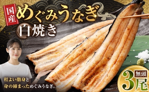 めぐみうなぎ 白焼き 3尾 セット うなぎ 鰻 ウナギ 魚類 うな重 うな丼 晩ごはん 惣菜 おかず 贅沢 冷凍 国産 大阪府産 養殖 無投薬 [ 2026年6月下旬〜7月上旬発送予定 ]