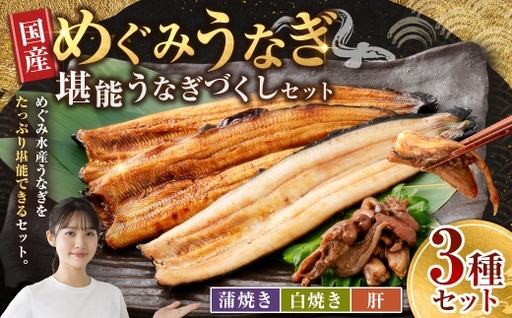 めぐみうなぎ 堪能うなぎづくし セット [ 蒲焼 × 4 / 白焼き × 2 / 肝 × 2 ] 鰻 ウナギ 魚類 うな重 うな丼 晩ごはん 惣菜 おかず 贅沢 冷凍 国産 大阪府産 養殖 無投薬 [ 2026年6月下旬〜7月上旬発送予定 ]