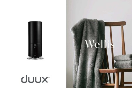 Wellis×duux　Wellis　duux　Beam　Mini超音波式加湿器 WiFi対応モデル ブラック　セット　B1F2　W4　(009_853)