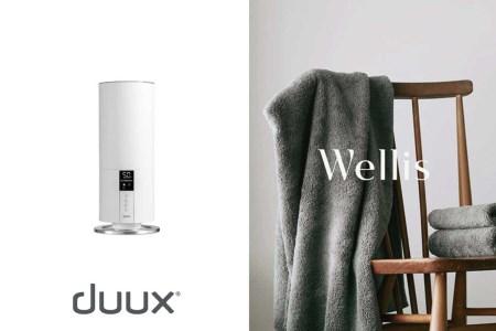 Wellis×duux　Wellis　duux　Beam　Mini超音波式加湿器 WiFi対応モデル ホワイト　セット　B1F2　W4　(009_854)