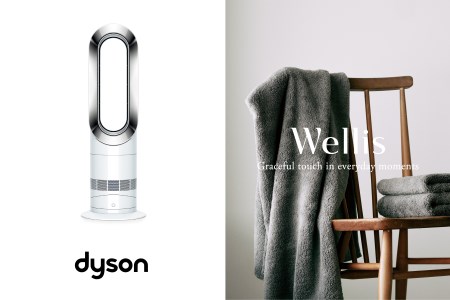Wellis×Dyson　Wellis　Dyson Hot+Cool AM09&nbsp;ファンヒーター（ホワイト／ニッケル）　セット　TK1　(009_1002)
