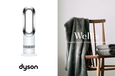 Wellis×Dyson　Wellis　Dyson Hot+Cool AM09&nbsp;ファンヒーター（ホワイト／ニッケル）　セット　BK1　B1F2　(009_1003)