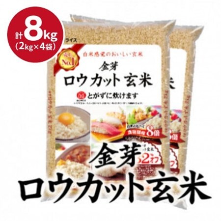 【毎月定期便】金芽ロウカット玄米 8kg(2kg×4袋)ふっくら柔らかい美味しさ!全6回【4081671】