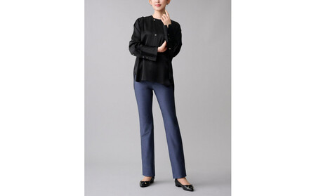 【B-THREE/ビースリー】美脚見え ラグジュアリーな大人のストレートパンツ(770353)