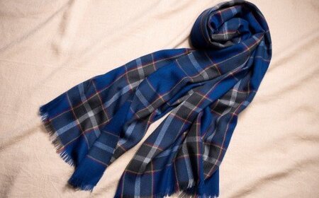 神戸タータン シルケットウールストール