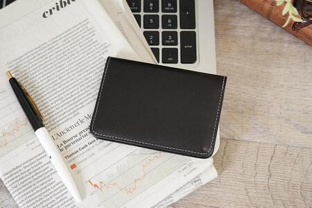 【ブラック】FOOTANブランド 本革名刺入れ