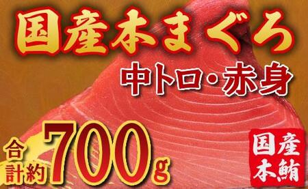 国産 本マグロ ブロック(中トロ・赤身) 約700g