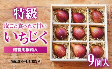 あかね農園[特級いちじく]9個 桐箱入り 果物 フルーツ イチジク 無花果 産地直送 手土産 ギフト