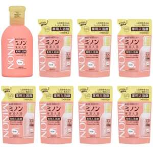 ミノン薬用保湿入浴剤480mL1本、詰替用7個セット【1627566】