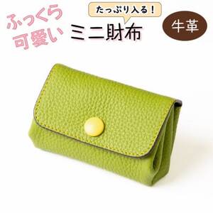 手のひらサイズに現金カードがしっかり入る!ふっくらデザインのミニ財布 たつの市産牛革使用 HEDGE