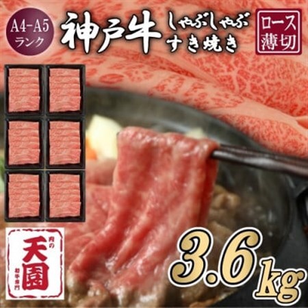 【毎月定期便】【ふるさと納税 定期便】神戸牛 霜降り 肩ロース しゃぶしゃぶすき焼き600g×全6回【配送不可地域：離島】【4084081】