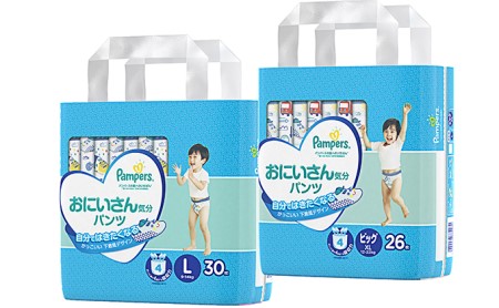 パンパース「肌いち」おにいさん気分パンツ 4パックとおしりふき4パック[おむつ オムツ] L:30枚