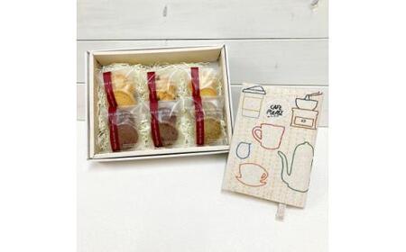 ブックカバー(文庫本サイズ　カフェ柄)&焼菓子セット