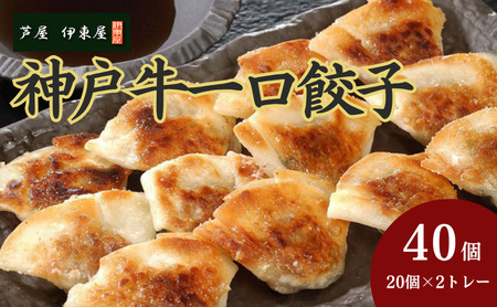 芦屋 伊東屋謹製 神戸牛 一口餃子 40個(ポン酢たれ 付き)[餃子 ぎょうざ ギョーザ 中華 点心 惣菜 簡単 おうち おかず おつまみ 神戸牛 国産牛 牛肉 もちもち皮 ジューシー 肉汁 冷凍 イトー屋 お取り寄せ ギフト お中元 お歳暮]
