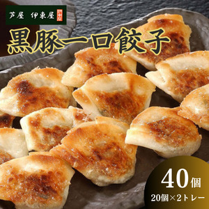 芦屋 伊東屋 謹製 黒豚 一口餃子 40個(醤油タレ 付き)[餃子 ぎょうざ ギョーザ 中華 点心 惣菜 おかず おつまみ 冷凍総菜 ジューシー 鹿児島産 黒豚 国産豚 豚肉 もちもち皮 肉汁たっぷり 冷凍 イトー屋 お取り寄せ ギフト お中元 お歳暮]