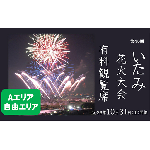[いたみ花火大会](2026年10月31日(土)開催)Aエリア有料観覧席[自由エリア]1名分 イベント お出かけ 関西 兵庫県 伊丹市 伊丹 花火大会
