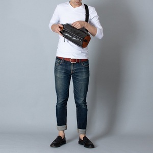 豊岡鞄 帆布×皮革ワンショルダー(24-132) ブラック