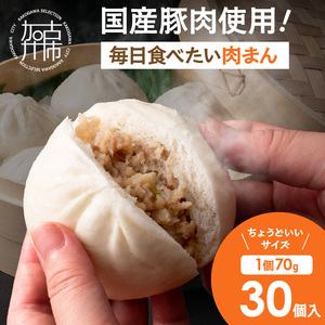毎日食べたい肉まん(70g×30個)[ 肉まん にくまん ふんわり肉まん たっぷり 朝ごはん 軽食 朝食 夜食 おやつ 便利 簡単 レンチン ][2400I15920]