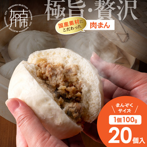極旨・贅沢肉まん(100g×20個)[ 肉まん にくまん 国産豚肉 豚肉 贅沢 朝食 昼食 便利 簡単 レンチン ][2400I15923]