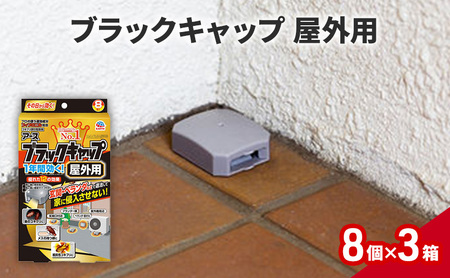 ブラックキャップ 屋外用 1セット(8個×3箱) ゴキブリ駆除 退治 対策 速攻 殺虫 1年