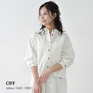 [THE INDUSTRY WORKS] 裾ドロストタイプライターシャツ(オフ)・1着 TIW-W035(74-27-WH) レディース カジュアルシャツ