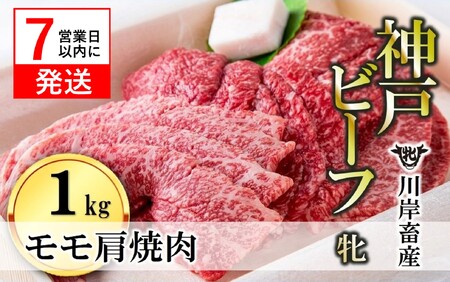 神戸ビーフ【7営業日以内発送】モモ肩焼肉用1kg 