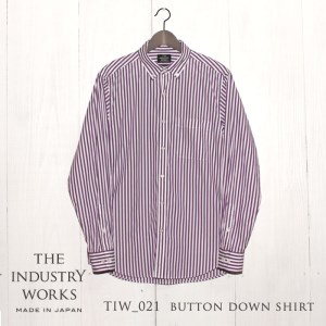 36-2　播州織メンズシャツ「THE INDUSTRY WORKS」（1着）【TIW_021（パープル×ホワイト）】