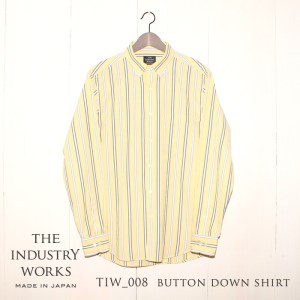 播州織メンズシャツ「THE INDUSTRY WORKS」(1着)[TIW_008(イエロー×ホワイト×ネイビー)]