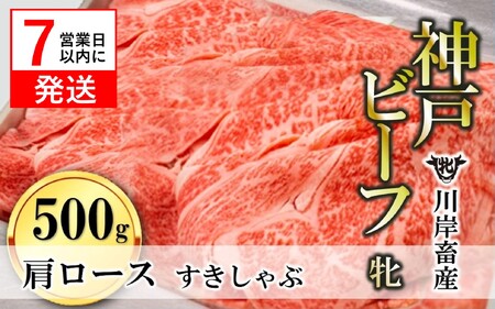 神戸ビーフ[7営業日以内発送]肩ロースすきしゃぶ500g