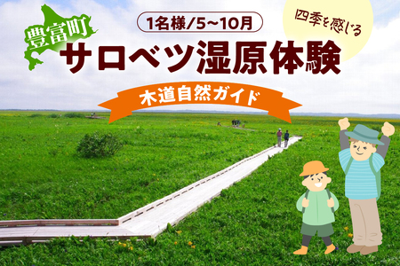 サロベツ湿原体験!木道自然ガイド 1名様[5〜10月] (オリジナルカレンダーのお土産付き 北海道 散策 体験 旅行 豊富町 サロベツ)